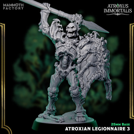Image shows a 3D render of a skeleton warrior gaming miniature.