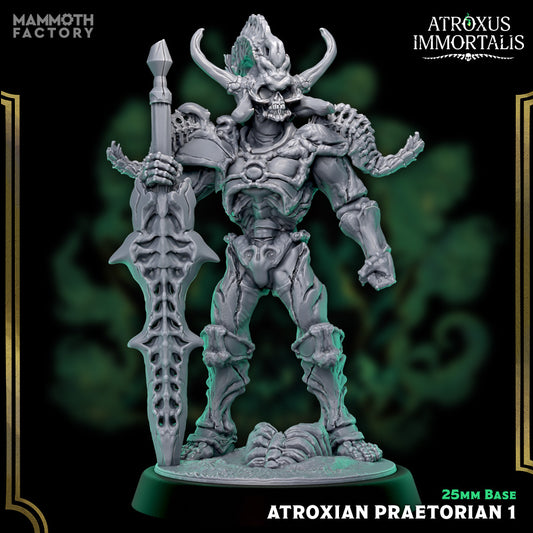 Image shows a 3D render of a skeleton warrior gaming miniature.