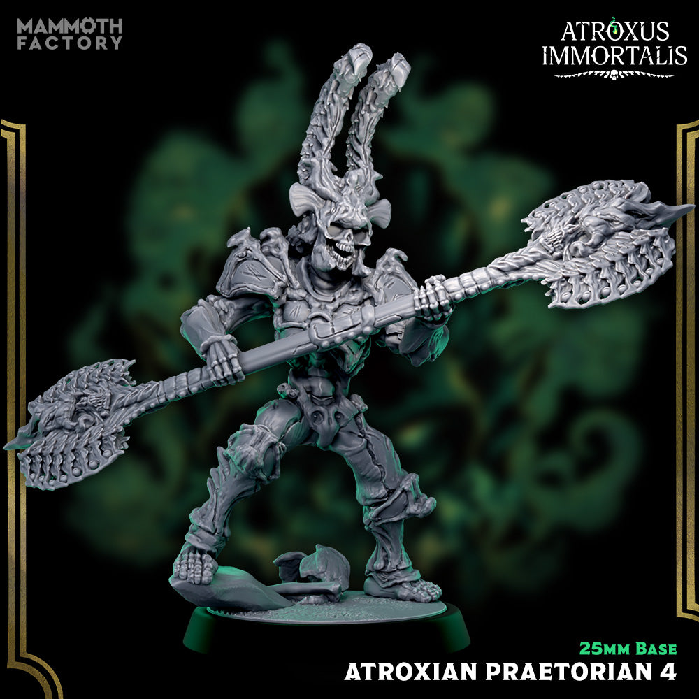 Image shows a 3D render of a skeleton warrior gaming miniature.