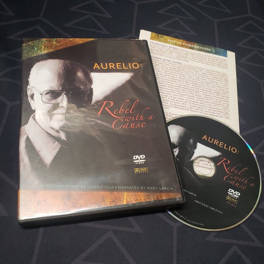 Image shows the case, insert & disc for the movie Aurelio: Rebel with a Cause on DVD