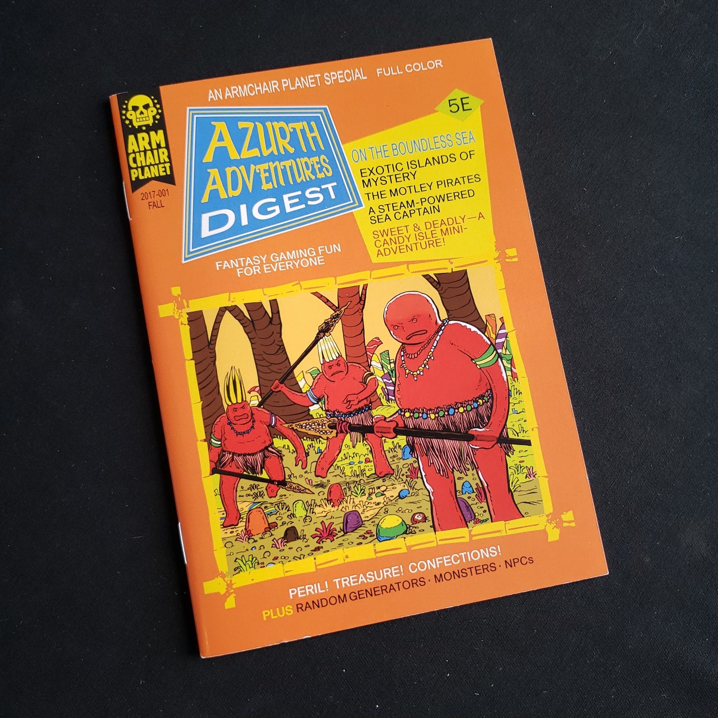 Image shows the front cover of the Azurth Adventures Digest: No. 1 roleplaying game zine