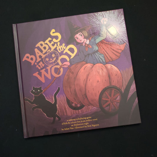 Image shows the front cover of the Babes in the Wood roleplaying game book