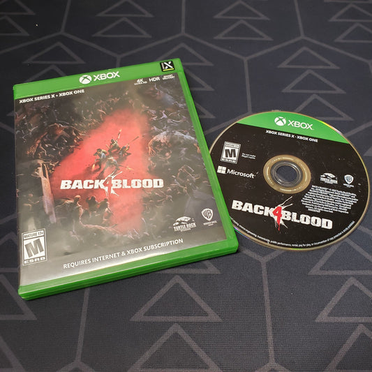 Image shows the case & disc for the video game Back 4 Blood for Xbox Series X
