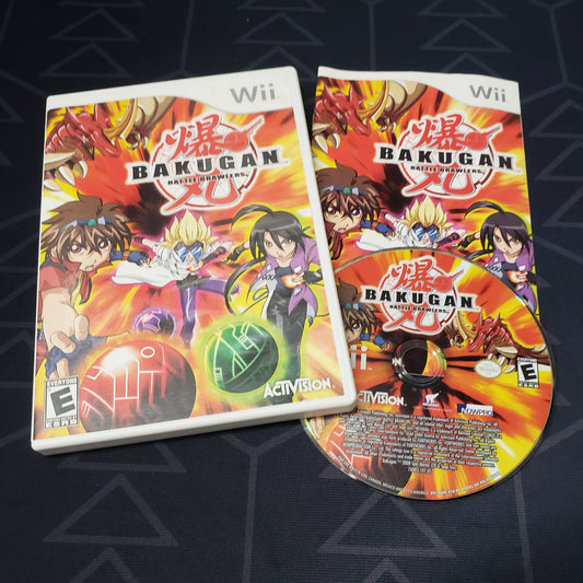 Image shows the case, manual & disc for the video game Bakugan Battle Brawlers for Nintendo Wii