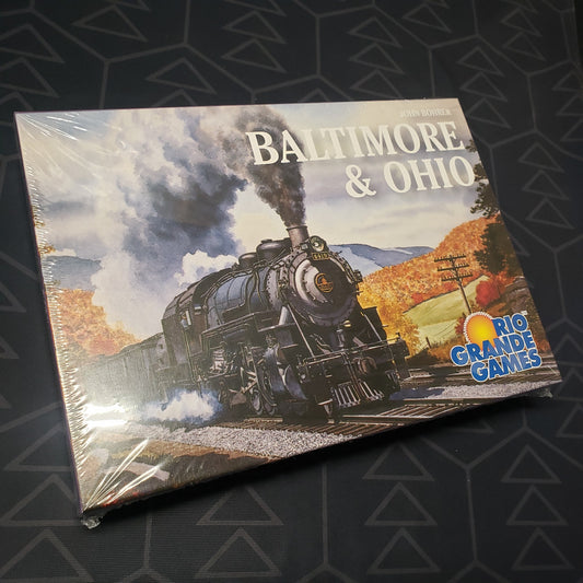 Image shows the front cover of the box for the Baltimore & Ohio board game