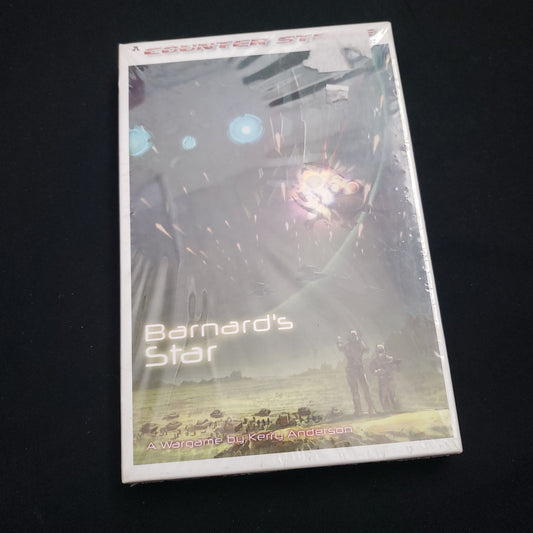 Image shows the front cover of the box of the Barnard's Star board game