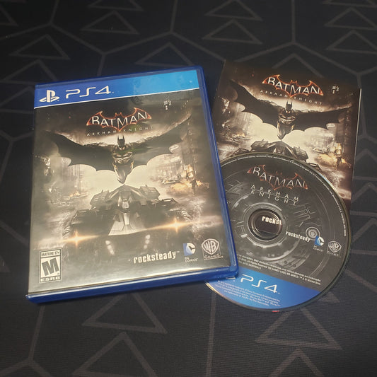 Image shows the case, manual & disc for the video game Batman: Arkham Knight for Playstation 4
