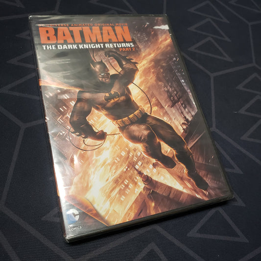 Image shows the front of the case for the movie Batman: The Dark Knight Returns - Part 2 on DVD