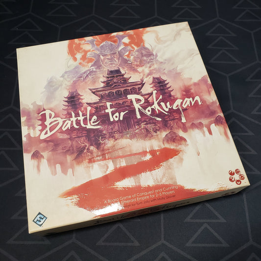 Image shows the front cover of the box for the Battle for Rokugan board game