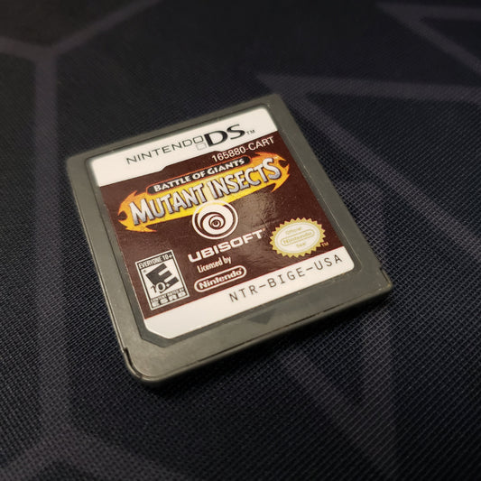 Image shows the front of the cartridge for the video game Battle of Giants: Mutant Insects for Nintendo DS