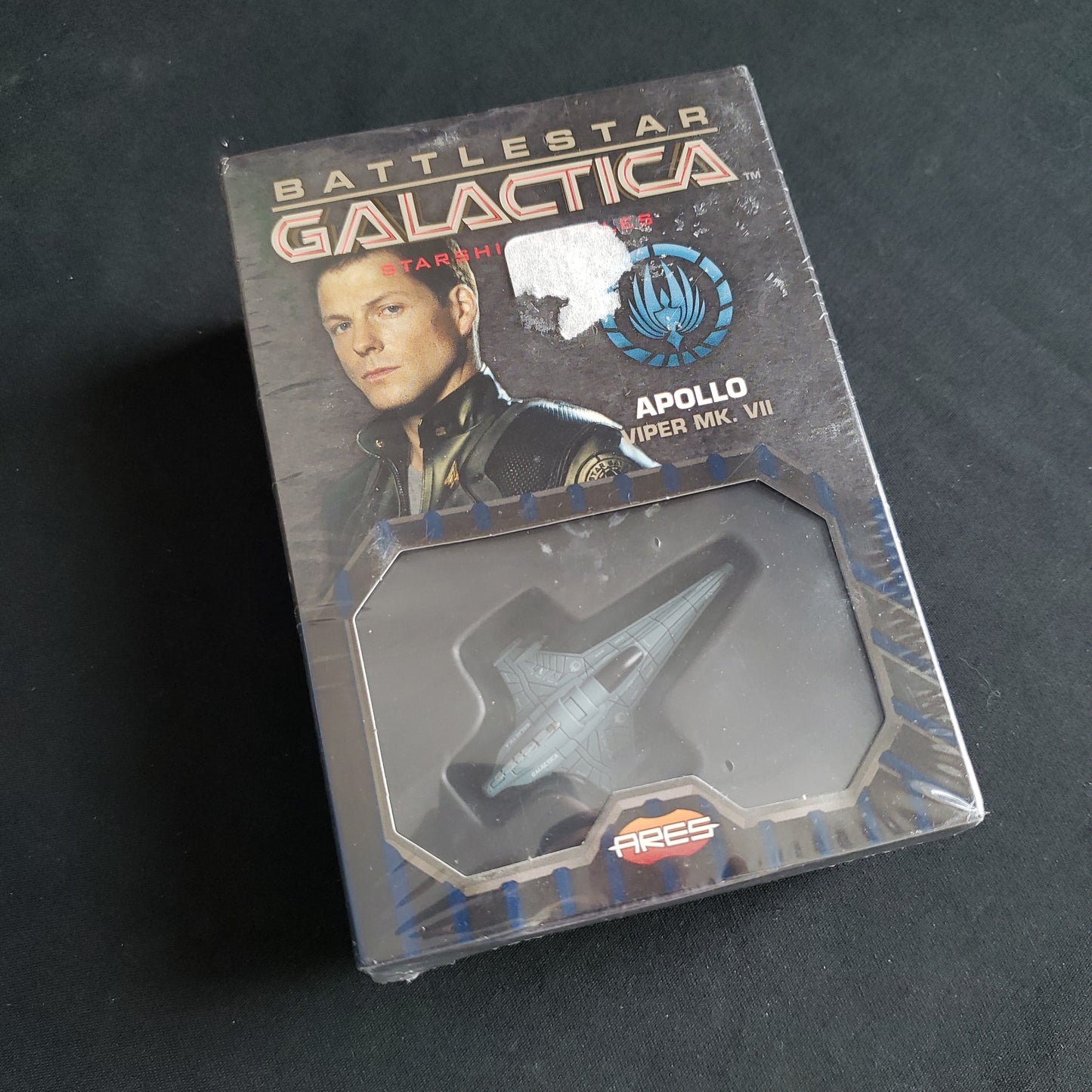 Image shows the front of the package for the Viper Mk. VII (Apollo) Ship Pack for the Battlestar Galactica: Starship Battles miniatures game