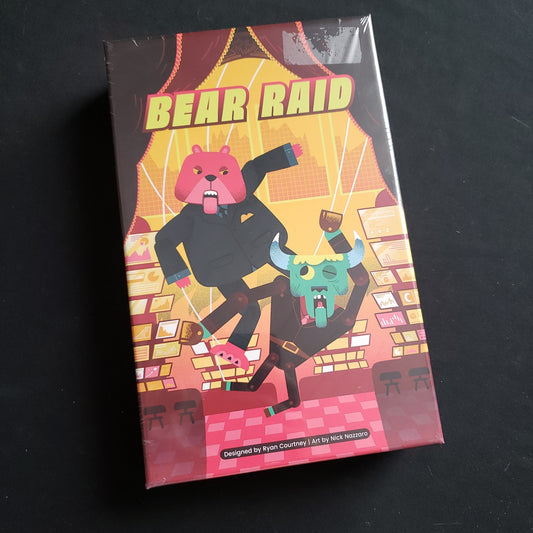 Image shows the front cover of the box of the Bear Raid board game