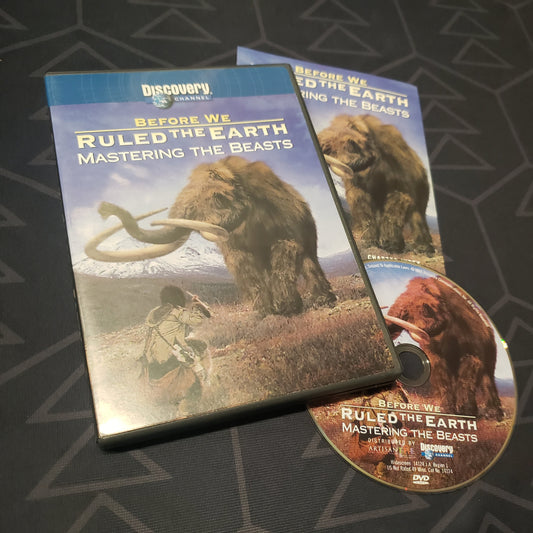 Image shows the case, insert & disc for the Mastering the Beasts episode of the TV series Before We Ruled the Earth on DVD