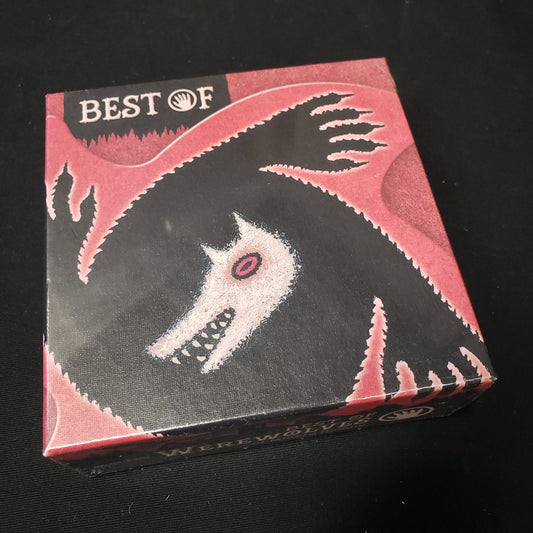 Image shows the front cover of the box of the Best of Werewolves of Millers Hollow card game