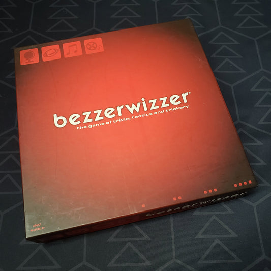 Image shows the front cover of the box for the Bezzerwizzer board game