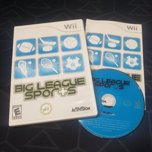 Image shows the case, manual & disc for the video game Big League Sports for Nintendo Wii