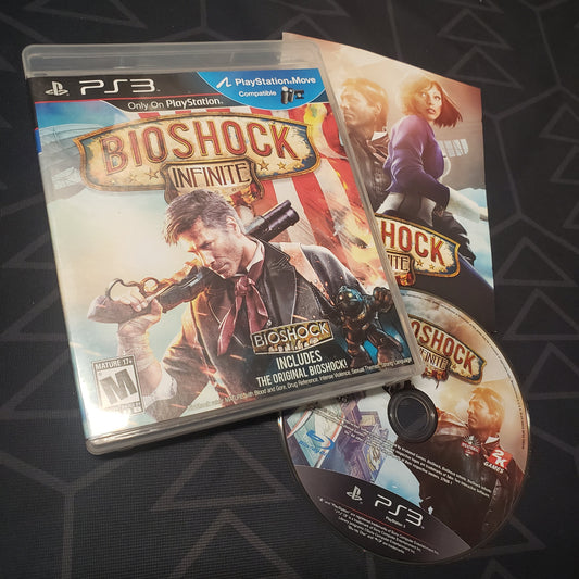 Image shows the case, manual and disc for the video game Bioshock Infinite for Playstation 3