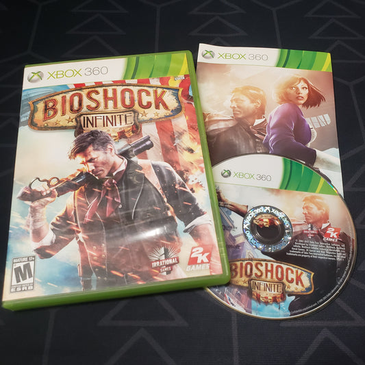 Image shows the case, manual & disc for the video game Bioshock Infinite for Xbox 360