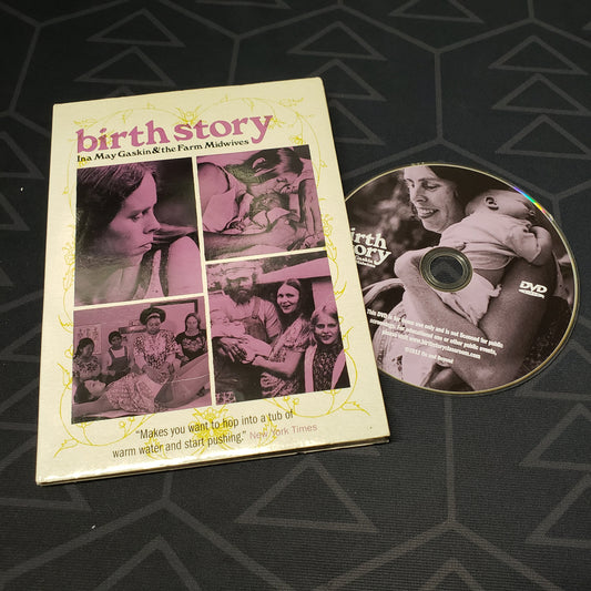 Image shows the case & disc for the movie Birth Story: Ina May Gaskin & the Farm Midwives on DVD