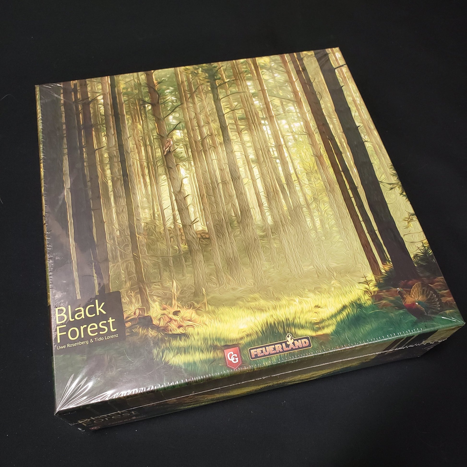 Image shows the front cover of the box of the Black Forest board game