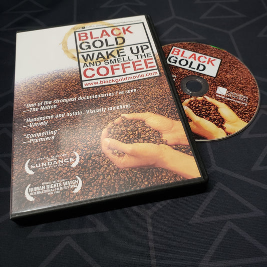 Image shows the case & disc for the movie Black Gold: Wake Up and Smell the Coffee on DVD