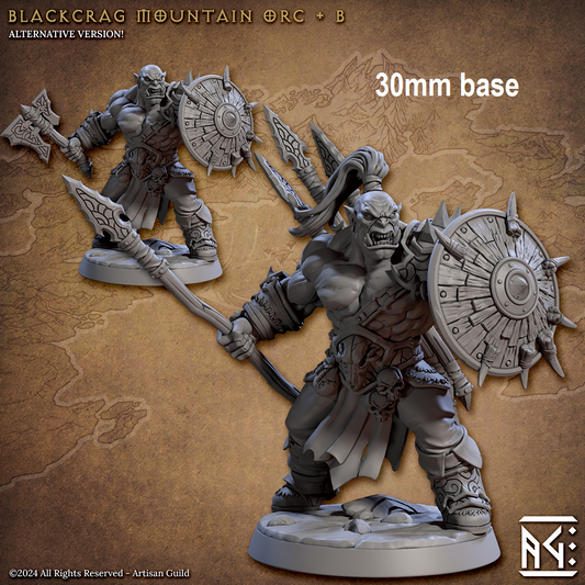 Image shows 3D renders of some different options for an orc barbarian gaming miniature