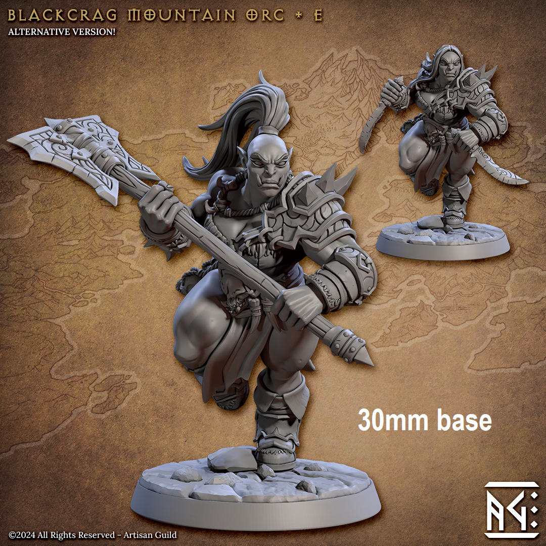 Image shows 3D renders of some different options for an orc gaming miniature