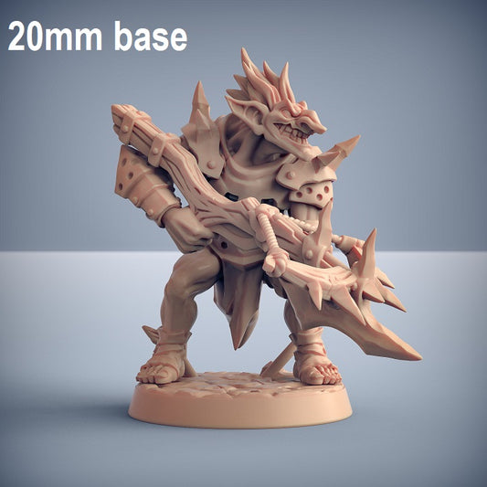 Image shows an 3D render of a hobgoblin warrior gaming miniature