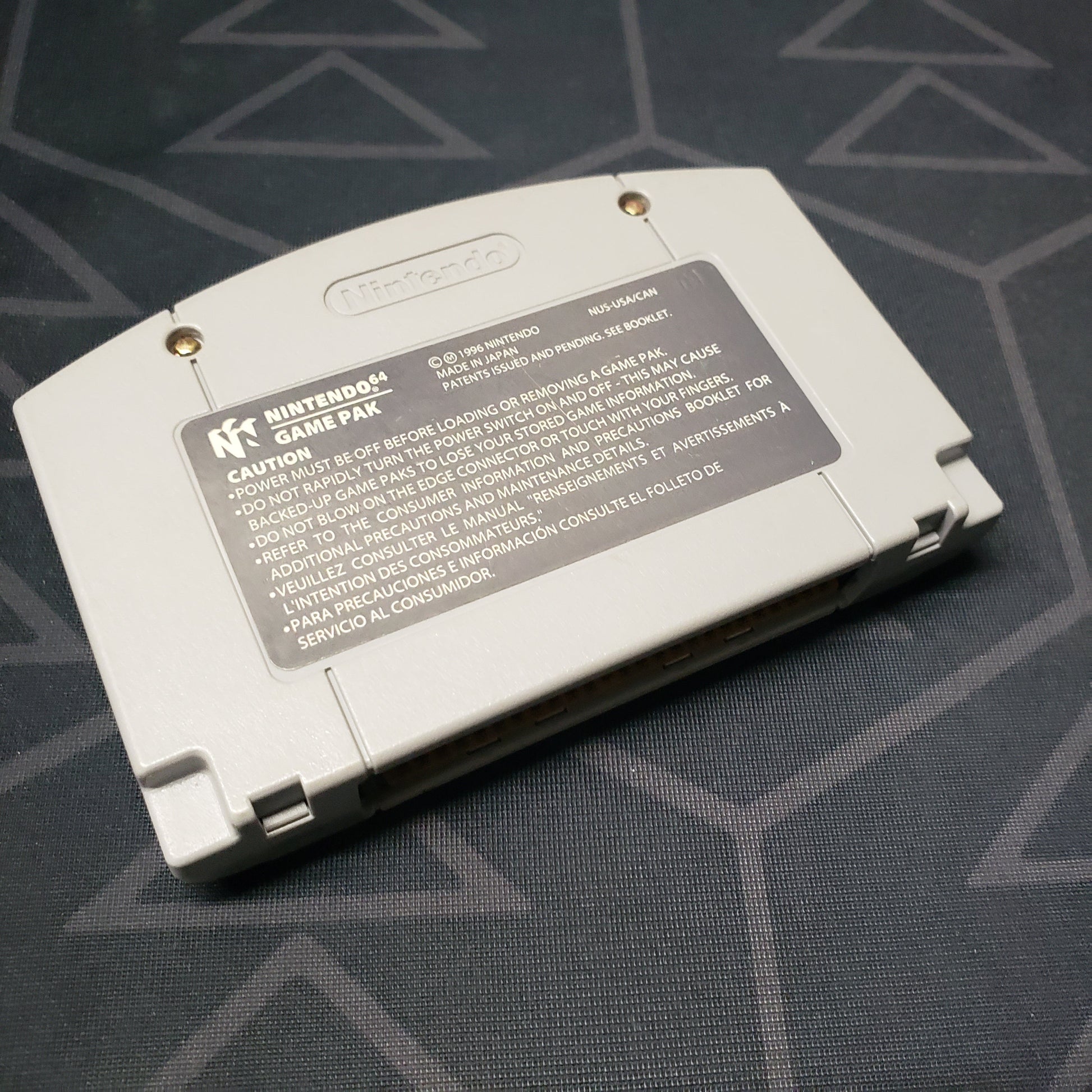 Image shows the back of the cartridge for the video game Blast Corps for the Nintendo 64