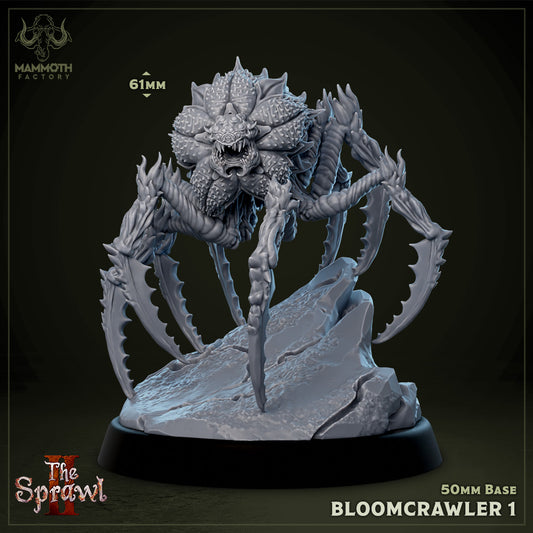 Image shows a 3D render of a monstrous flower spider gaming miniature