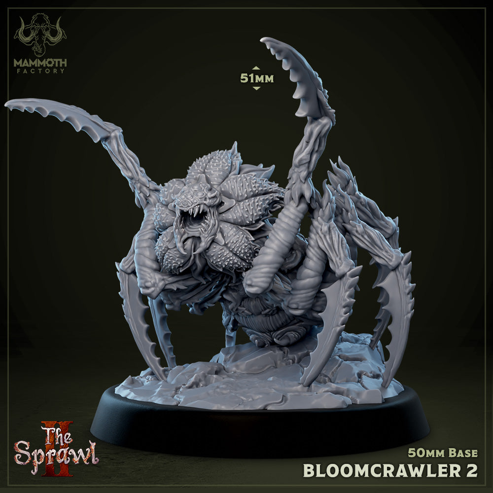 Image shows a 3D render of a monstrous flower spider gaming miniature