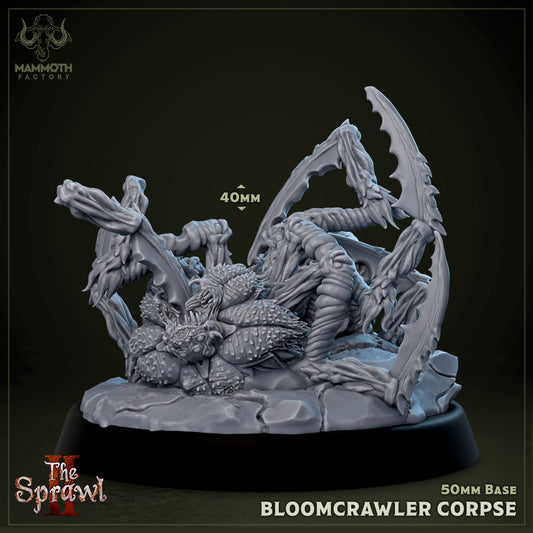 Image shows a 3D render of the dead body of a monstrous flower spider gaming miniature