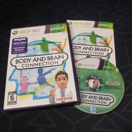 Image shows the case, manual & disc for the video game Body and Brain Connection for Xbox 360