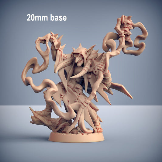 Image shows an 3D render of a hobgoblin shaman gaming miniature