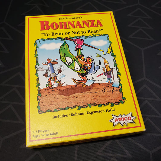 Image shows the front cover of the box for the Bohnanza card game