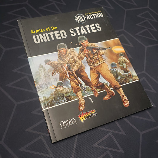 Image shows the front cover of the Bolt Action: Armies of the United States wargaming book