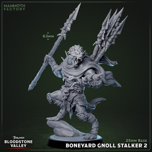 Image shows a 3D render of a gnoll warrior gaming miniature.