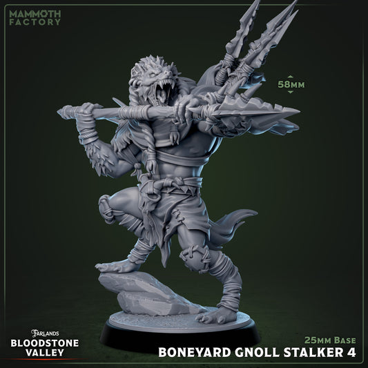 Image shows a 3D render of a gnoll warrior gaming miniature.