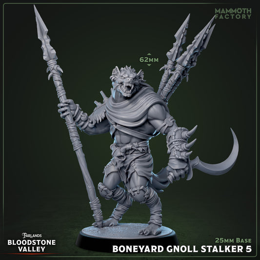 Image shows a 3D render of a gnoll warrior gaming miniature.