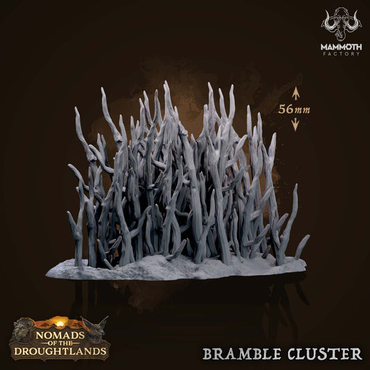 Image shows a 3D render of a bramble cluster gaming miniature terrain piece