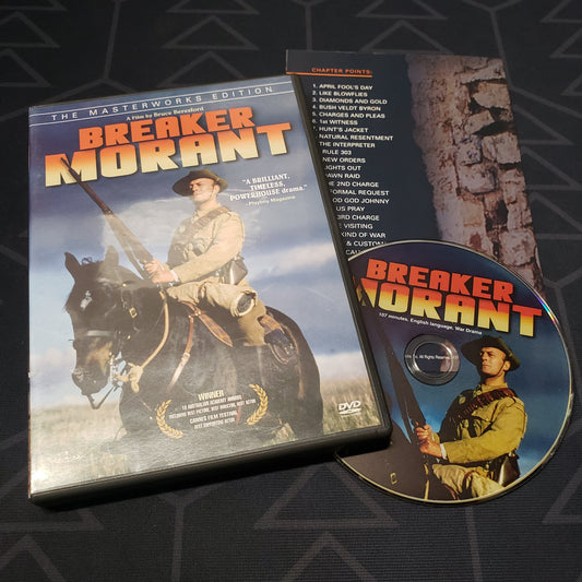 Image shows the case, insert & disc for the movie Breaker Morant on DVD