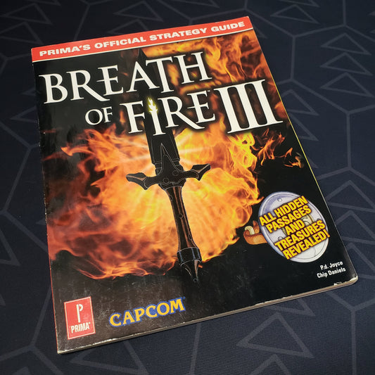 Image shows the front cover of the strategy guide for Breath of Fire III