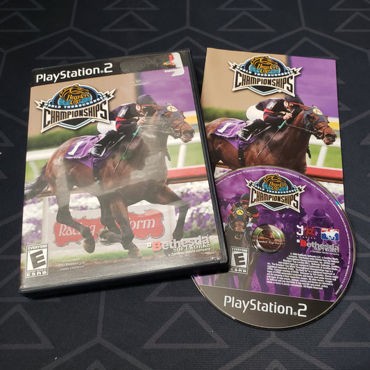 Image shows the case, manual & disc for the video game Breeders' Cup World Thoroughbred Championships for Playstation 2