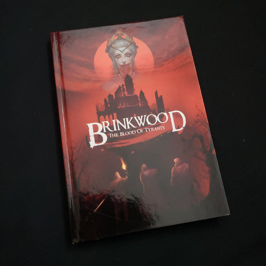 Image shows the front cover of the Brinkwood: The Blood of Tyrants roleplaying game book