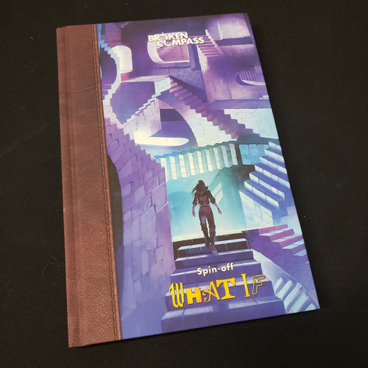 Image shows the front cover of the Spin-Off: What If book for the roleplaying game Broken Compass