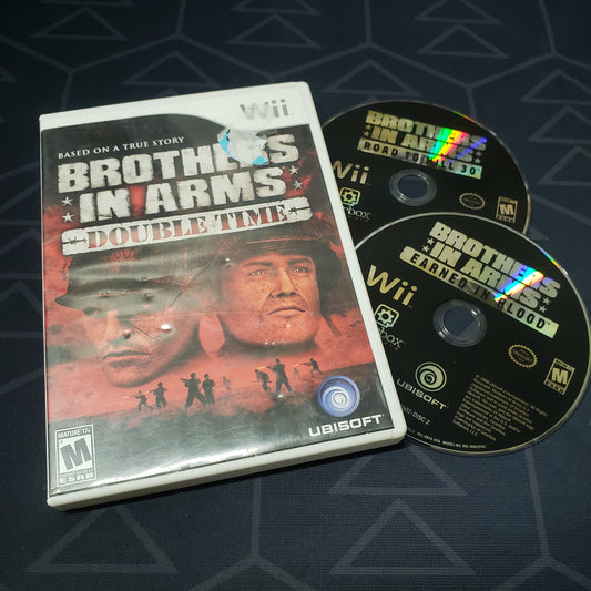Image shows the case and two discs for the video game Brothers in Arms: Double Time for Nintendo Wii
