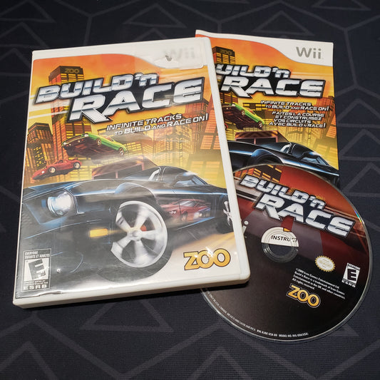 Image shows the case, manual and disc for the video game Build 'N Race for Nintendo Wii