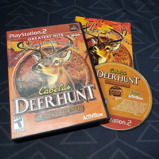 Image shows the case, manual and disc for the video game Cabela's Deer Hunt: Season Opener for Playstation 2
