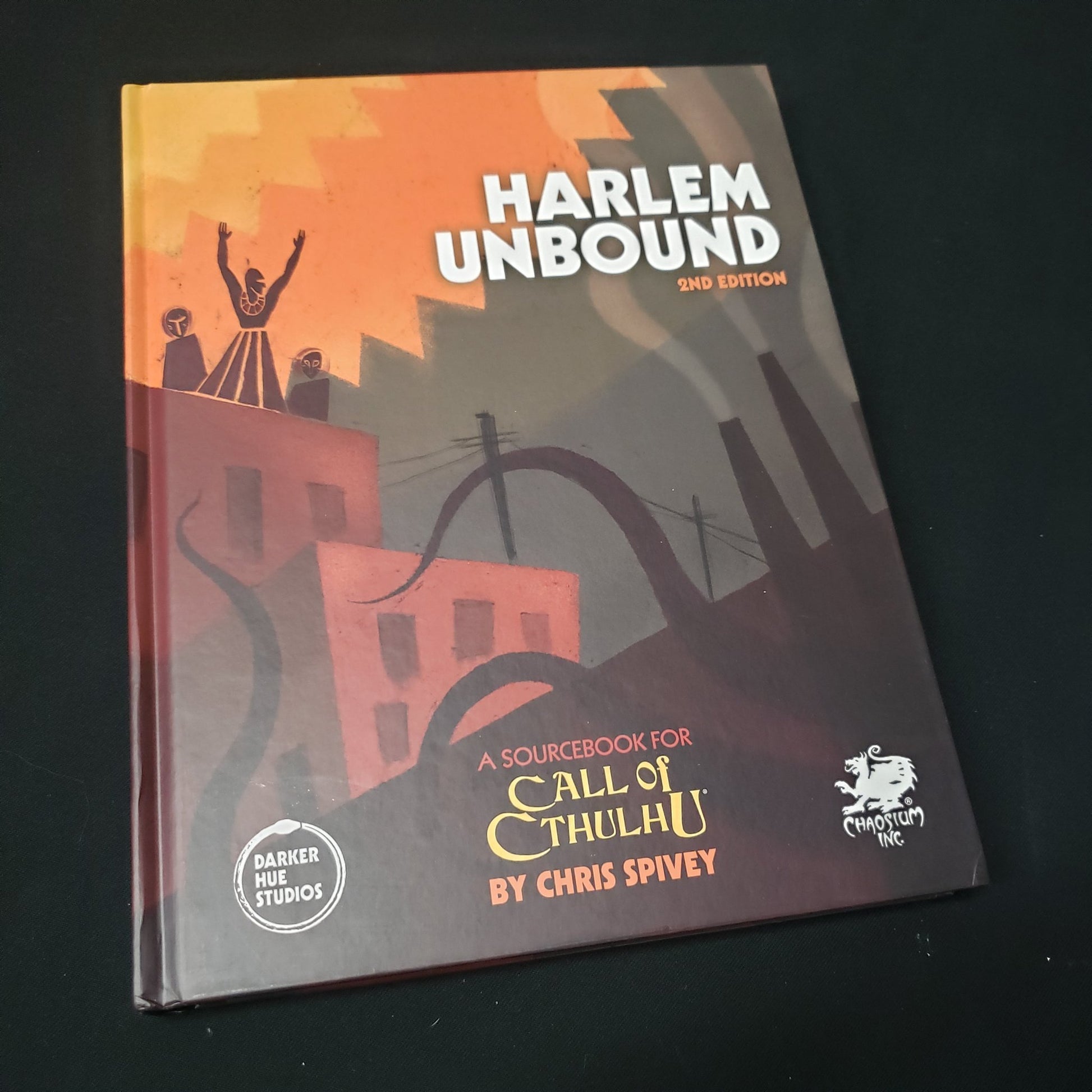 Image shows the front cover of the Harlem Unbound sourcebook for the Call of Cthulhu roleplaying game