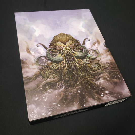 Image shows the front cover of the Malleus Monstrorum slipcase book set for the roleplaying game Call of Cthulhu: Seventh Edition